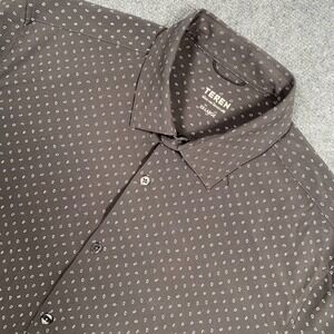 TEREN Shirt Mens‎ XXL Gray Daily Driver Stretch Button Down Long Sleeve